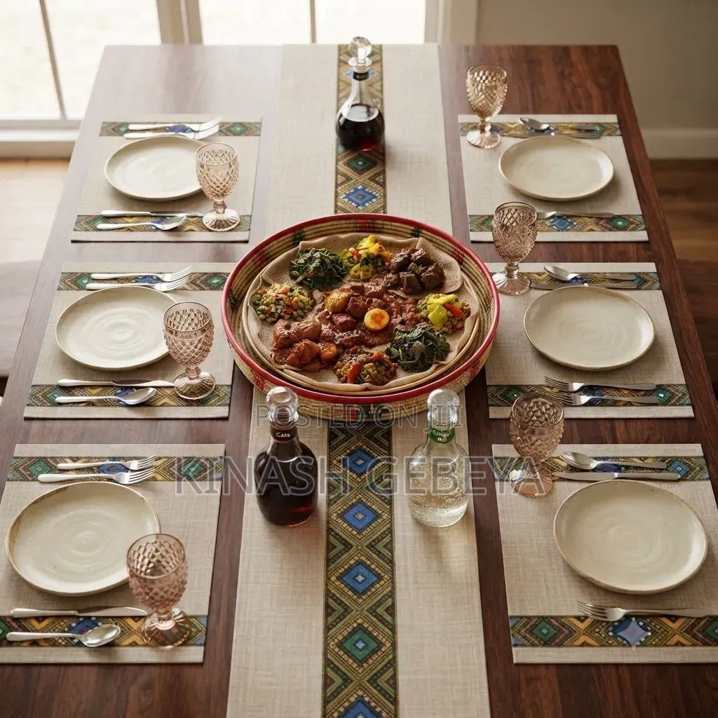 7pcs Cultural Top Quality Table Runner and Mat