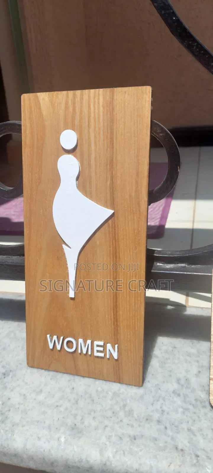 Restroom Wooden Sign