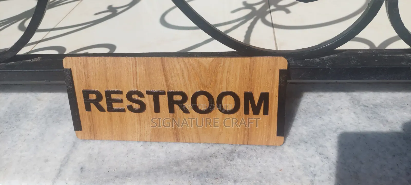 Restroom Wooden Sign