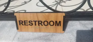 Restroom Wooden Sign