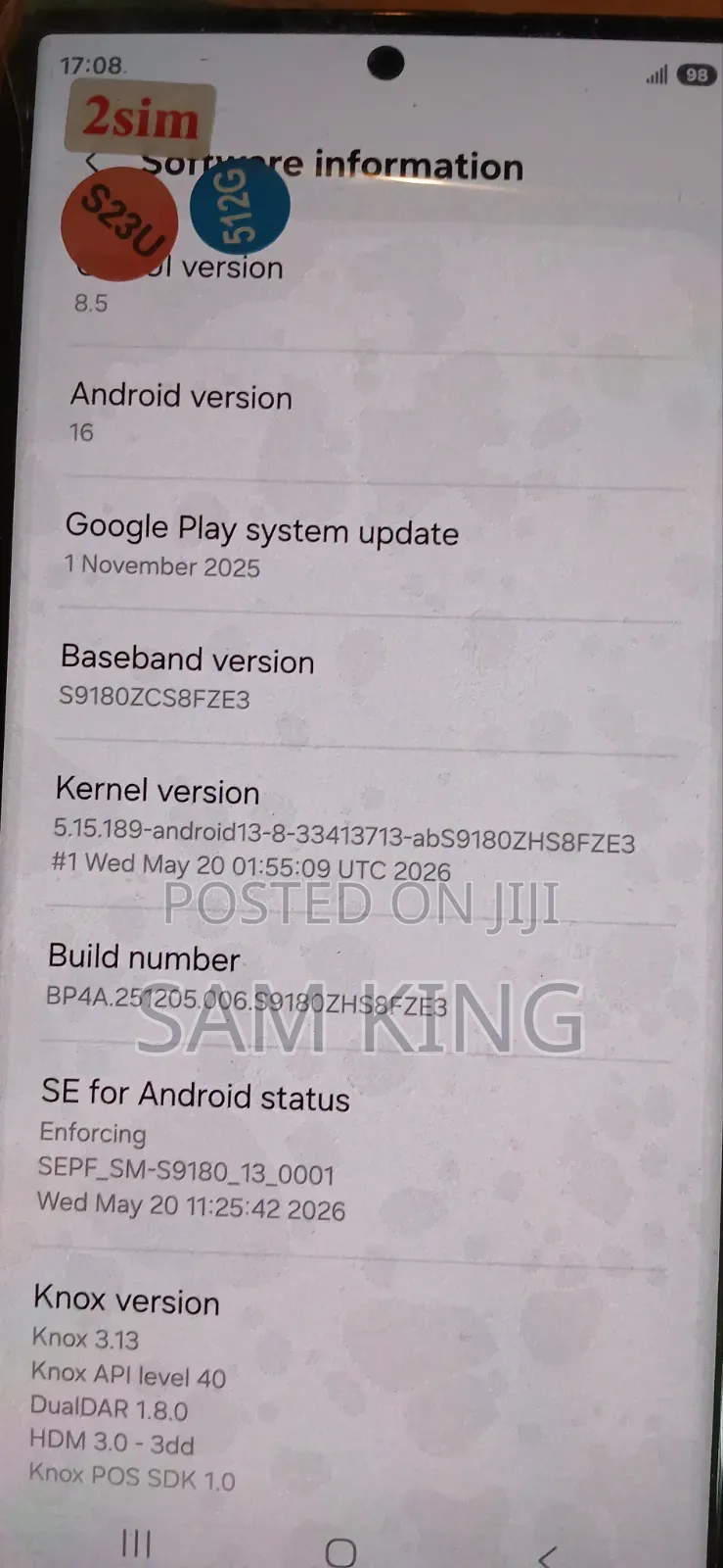 New Samsung Galaxy S23 Ultra 512 GB Black