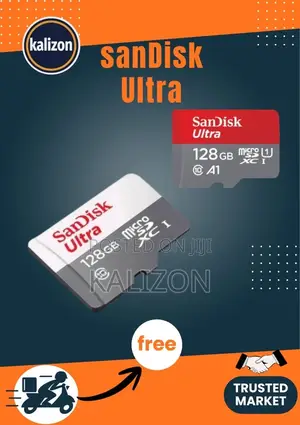 ሳንዲስክ 128GB ሜሞሪ ካርድ (ከፍጥነት ጋር)  SanDisk Ultra 128GB microSD Card (A1)