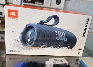 Box for the JBL Charge 6 Portable Bluetooth Speaker in Blue.