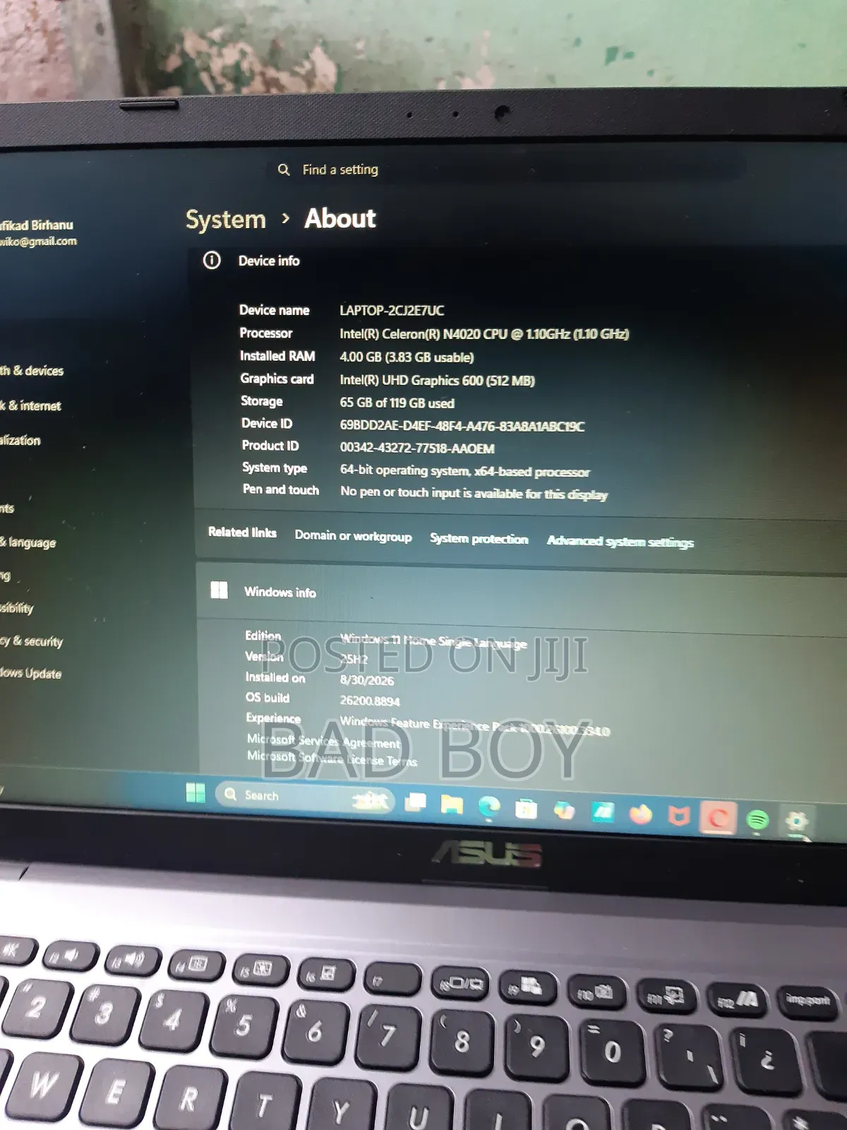 Laptop Asus VivoBook 15 X510UQ 4GB Intel Celeron SSD 128GB