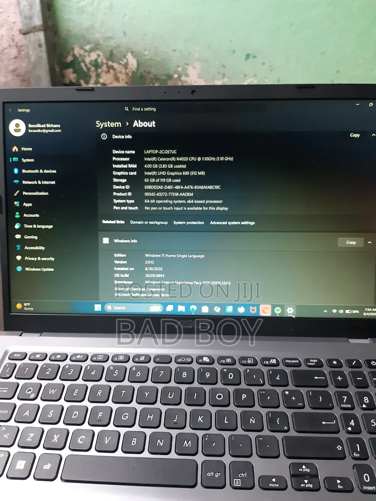 Laptop Asus VivoBook 15 X510UQ 4GB Intel Celeron SSD 128GB