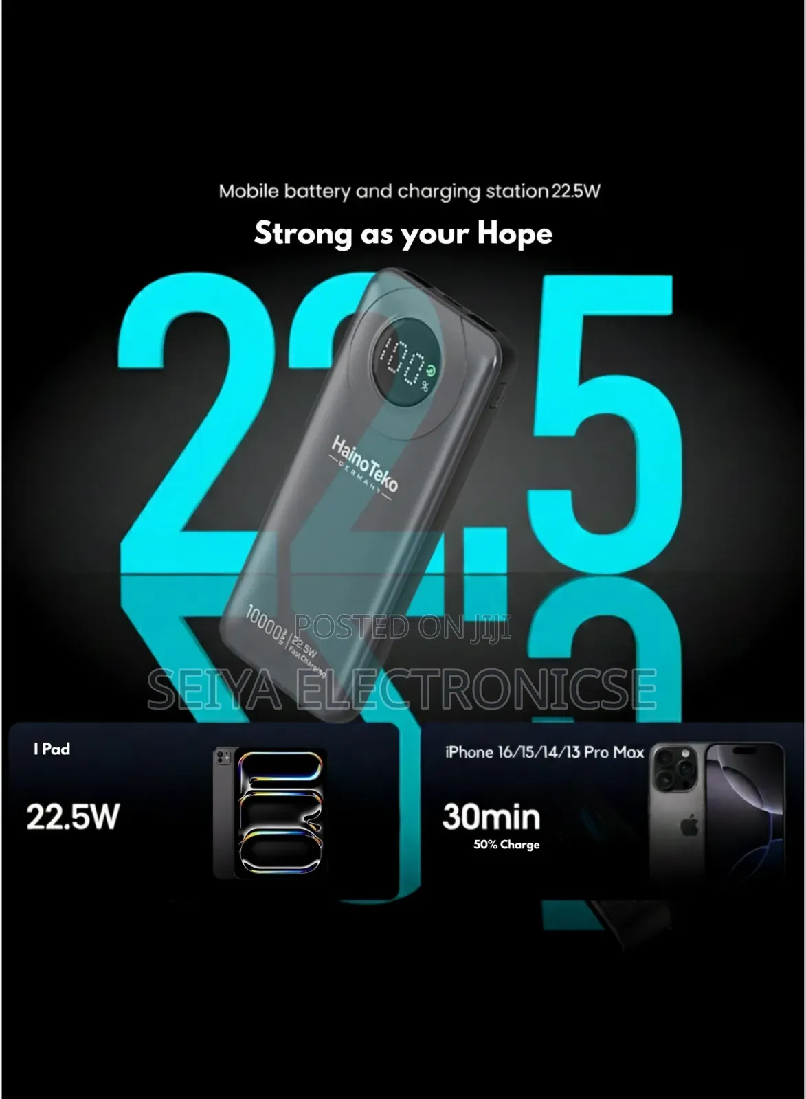 HainoTeko Power Bank 10,000mAh Portable Charger Featuring 22.5W Fast
