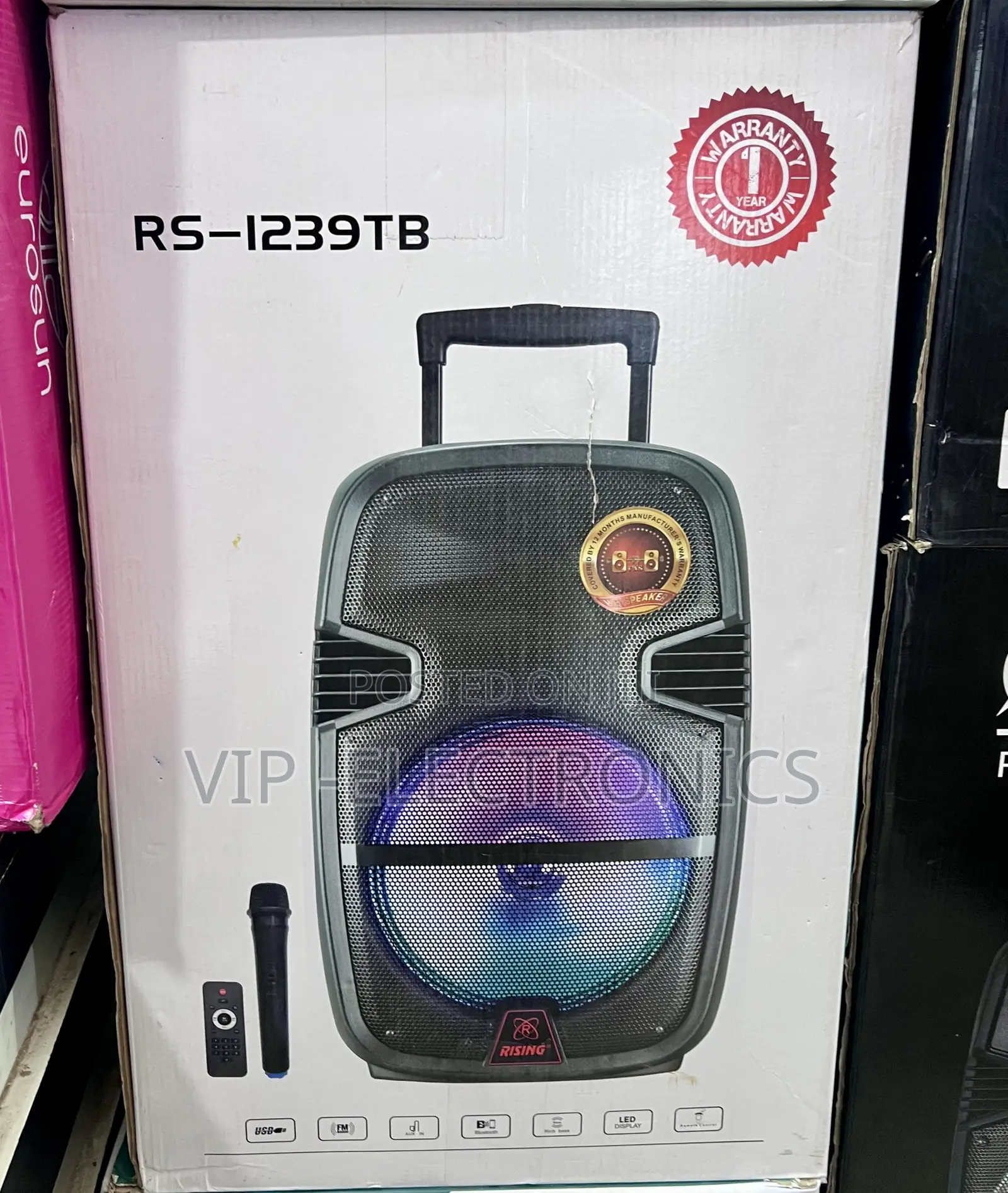 Rising Portable Speaker Trolley Bluetooth LED Light Display,