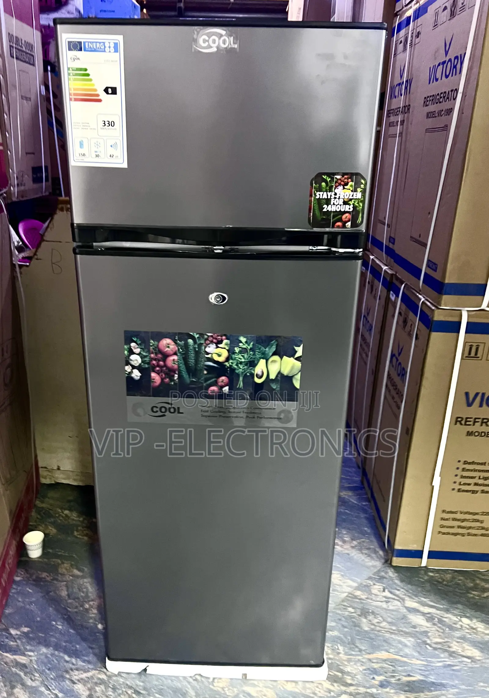 COOL Refrigerator 360 Double Door Fridge – Top Freezer