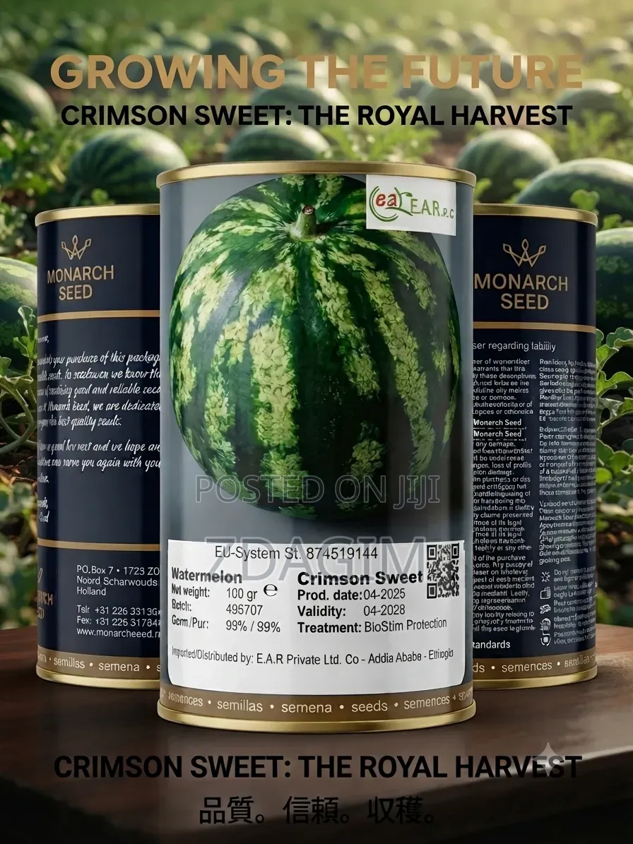 Monarch Seed Crimson Sweet Watermelon Seeds (ጣፋጭ የሐብሐብ ዘር),