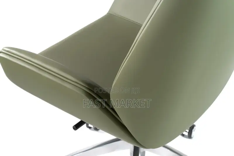 Modern White Faux Leather High-Back Executive Office Chair