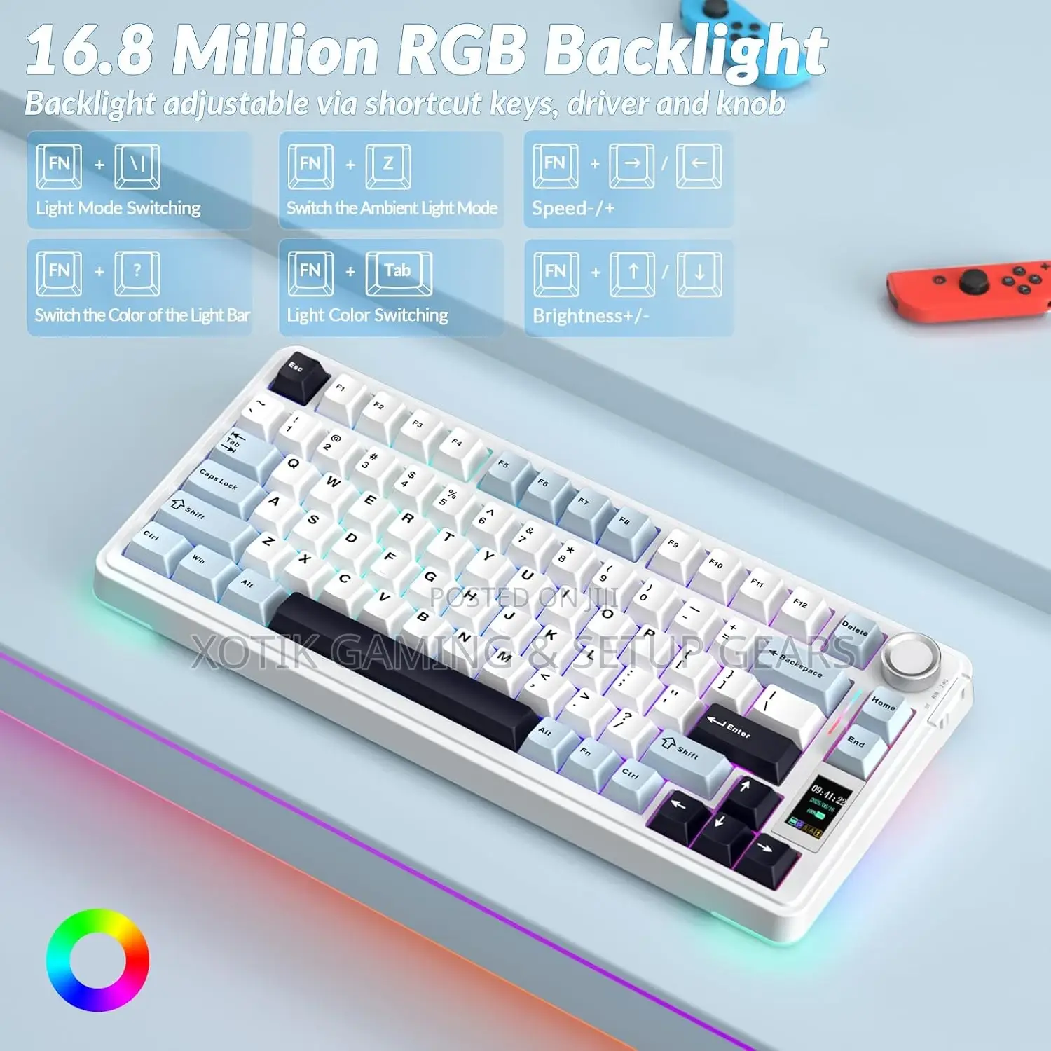 75% Aula S75 Pro Mechanical Keyboard - Gaming Keyboard W Screen Knob