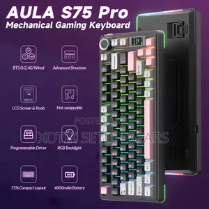 Black Colorway Aula S75 Pro Mechanical Keyboard - 75% Gaming Keyboard