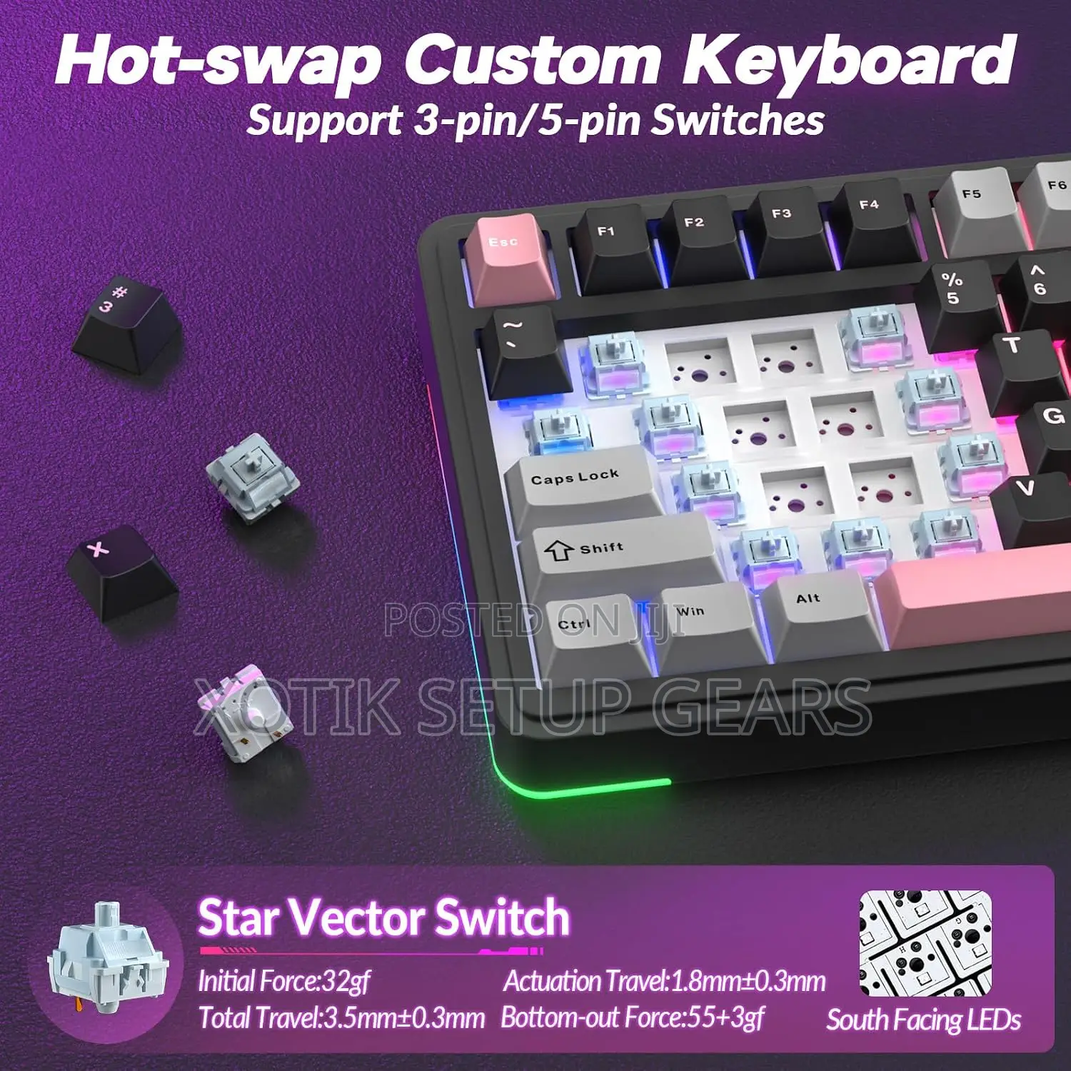Black Colorway Aula S75 Pro Mechanical Keyboard - 75% Gaming Keyboard