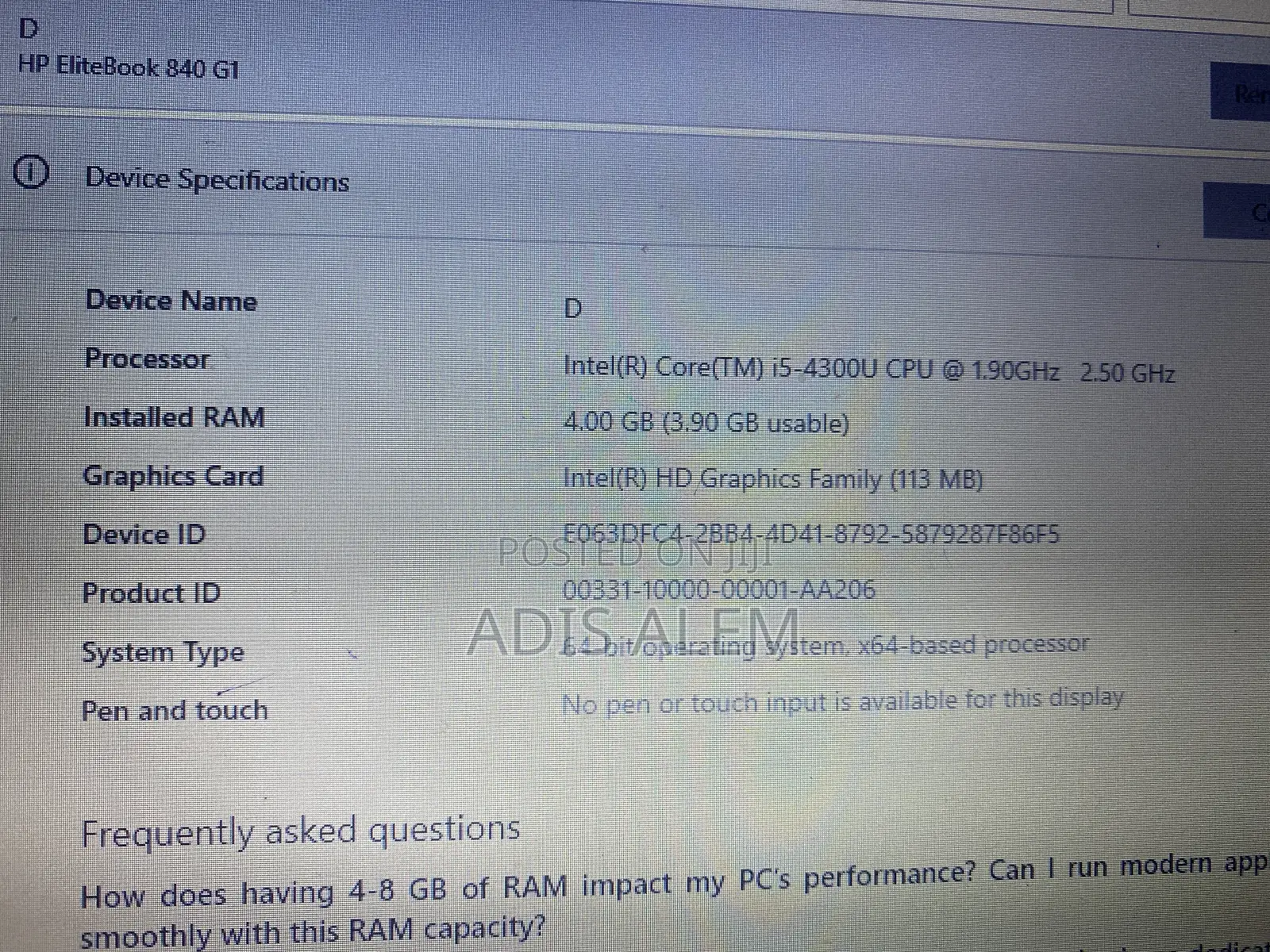 Laptop HP 4GB Intel Core i5 HDD 500GB