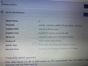 Laptop HP 4GB Intel Core i5 HDD 500GB