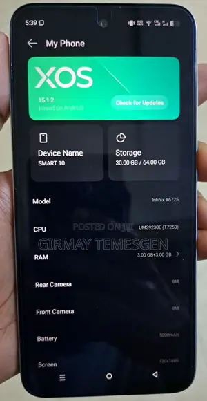 Infinix Smart 10 64 GB Silver