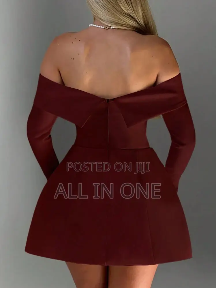 Mini Dress Featuring Long Sleeves and Decorative Front Pocket Flaps