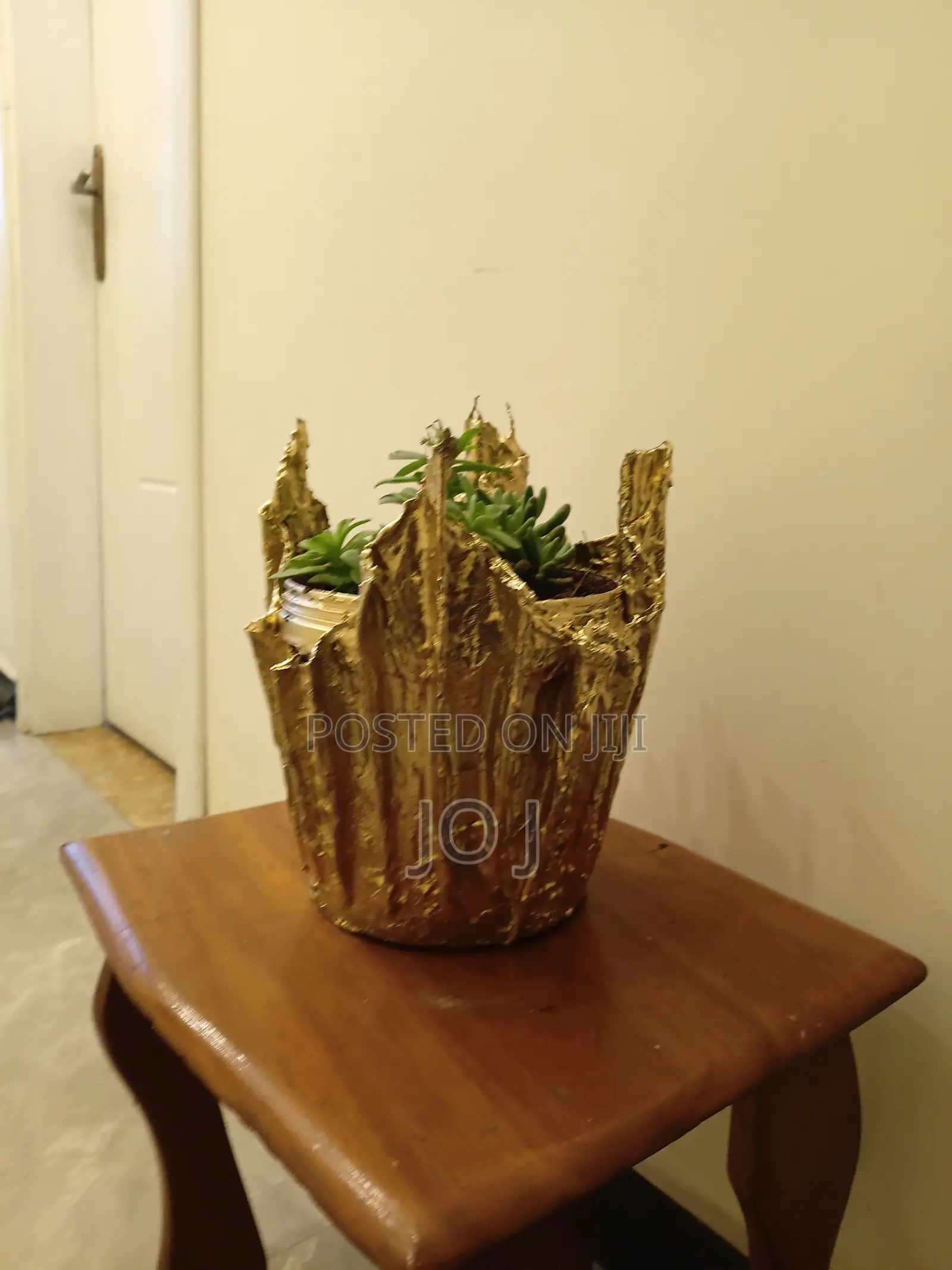 Handcrafted Modern Gold Fabric Planter