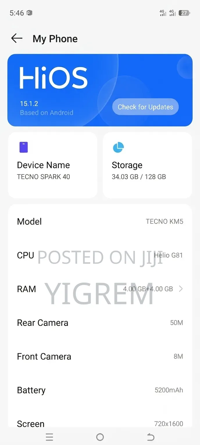 New Tecno Spark 40 128 GB Black