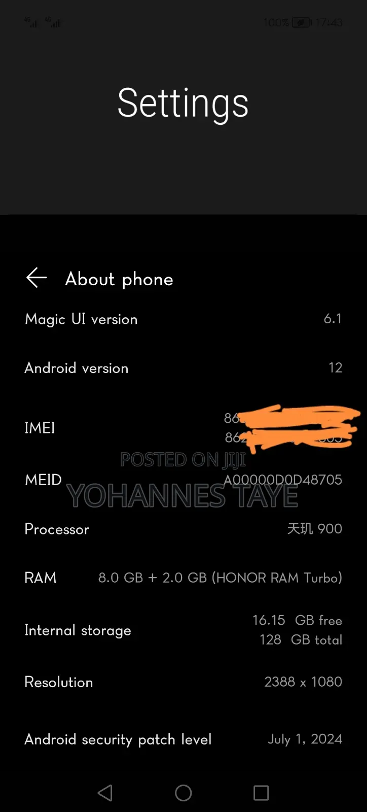 Honor 50 SE 128 GB Blue