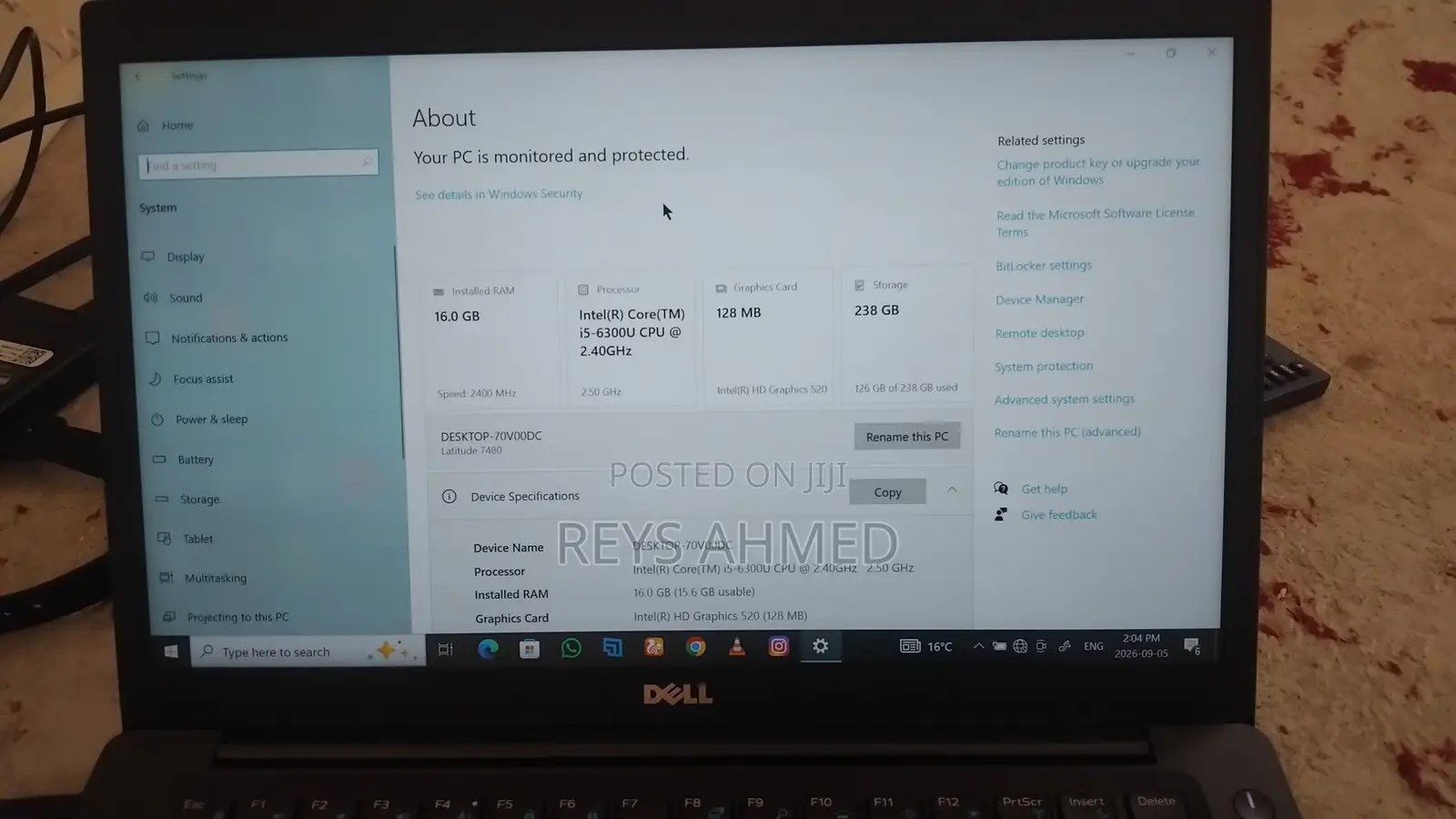 Laptop Dell Inspiron 15 16GB Intel Core i5 HDD+SSD 256GB