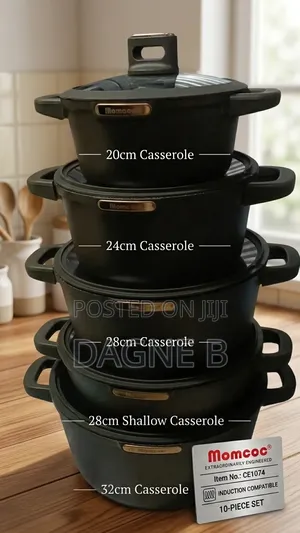 Momcoc Cookware Premium Quality 5 Set ማምኮክ ሴራሚክ ድስት ባለ 5 ደረጃ