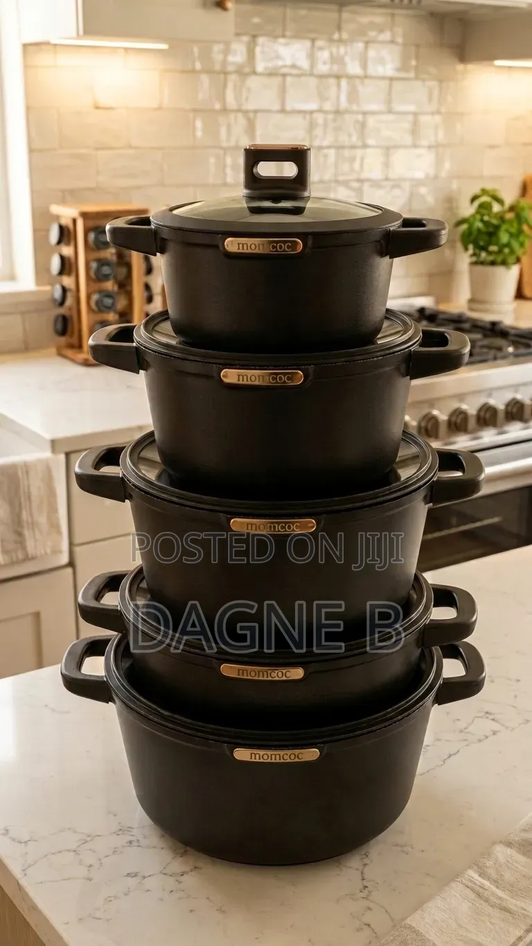 Momcoc Cookware Premium Quality 5 Set ማምኮክ ሴራሚክ ድስት ባለ 5 ደረጃ