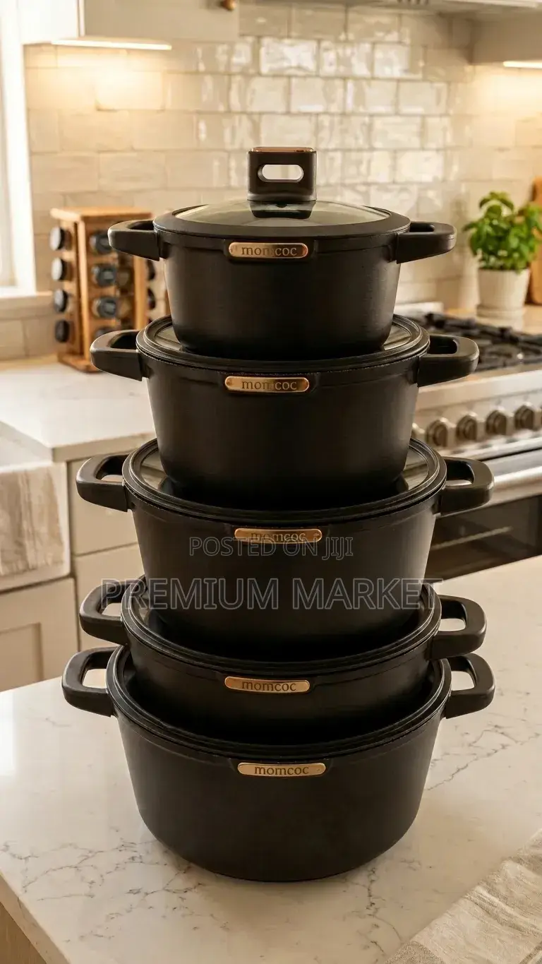 Momcoc Cookware Premium Quality 5 Set ማምኮክ ሴራሚክ ድስት ባለ 5 ደረጃ