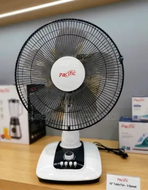 Pacific Electric Table Fan 16-Inch 3-Speed With Push-Button Control