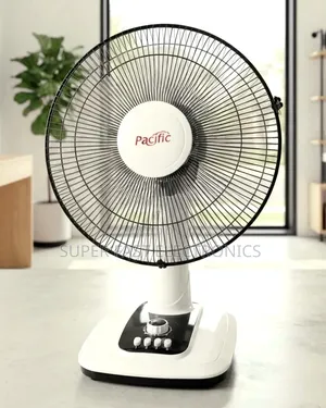 Pacific Electric Table Fan 16-Inch 3-Speed With Push-Button Control