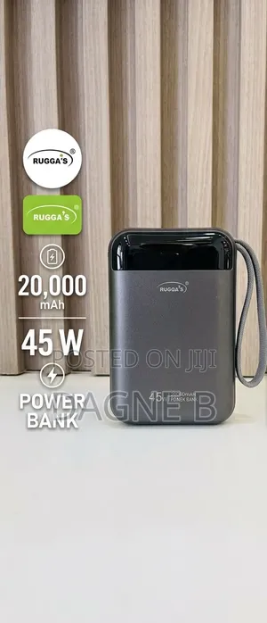 Ruggas Original 20,000mah Super Fast Charger Power Bank ሩጋስ ፓወር ባንክ