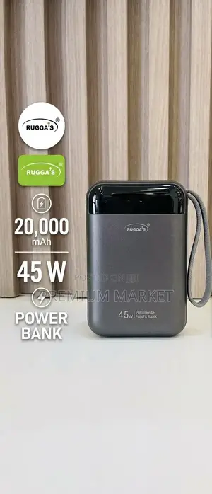 Ruggas Original 20,000mah Super Fast Charger Power Bank ሩጋስ ፓወር ባንክ