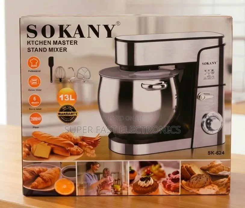 Sokany Kitchen Stand Mixer 13l- 2000W, 6-Speed Professional Mixer