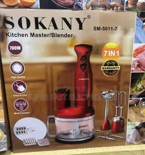 Sokany Hand Blender Kitchen Master 7-in-1 Food Processor Set - 700W