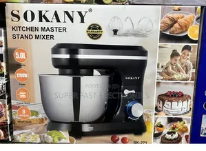 Sokany Kitchen Stand Mixer - 5.0L Capacity, 1200W Copper Motor
