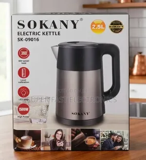 SOKANY Electric Kettle Boiler – 2.5L, 1500W Stainless Steel Kettle