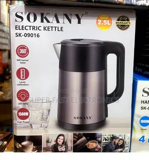 SOKANY Electric Kettle Boiler – 2.5L, 1500W Stainless Steel Kettle