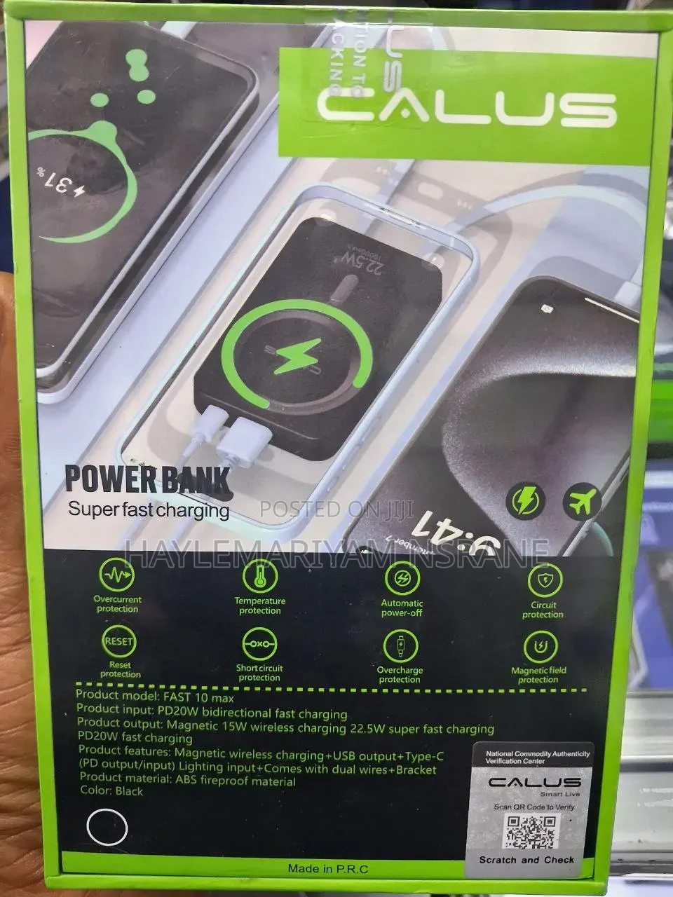 CALUS FAST 10max 10000mAh 22.5W Magnetic Wireless Power Bank