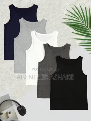 Unisex Plain Crew-Neck Sleeveless Tank Top