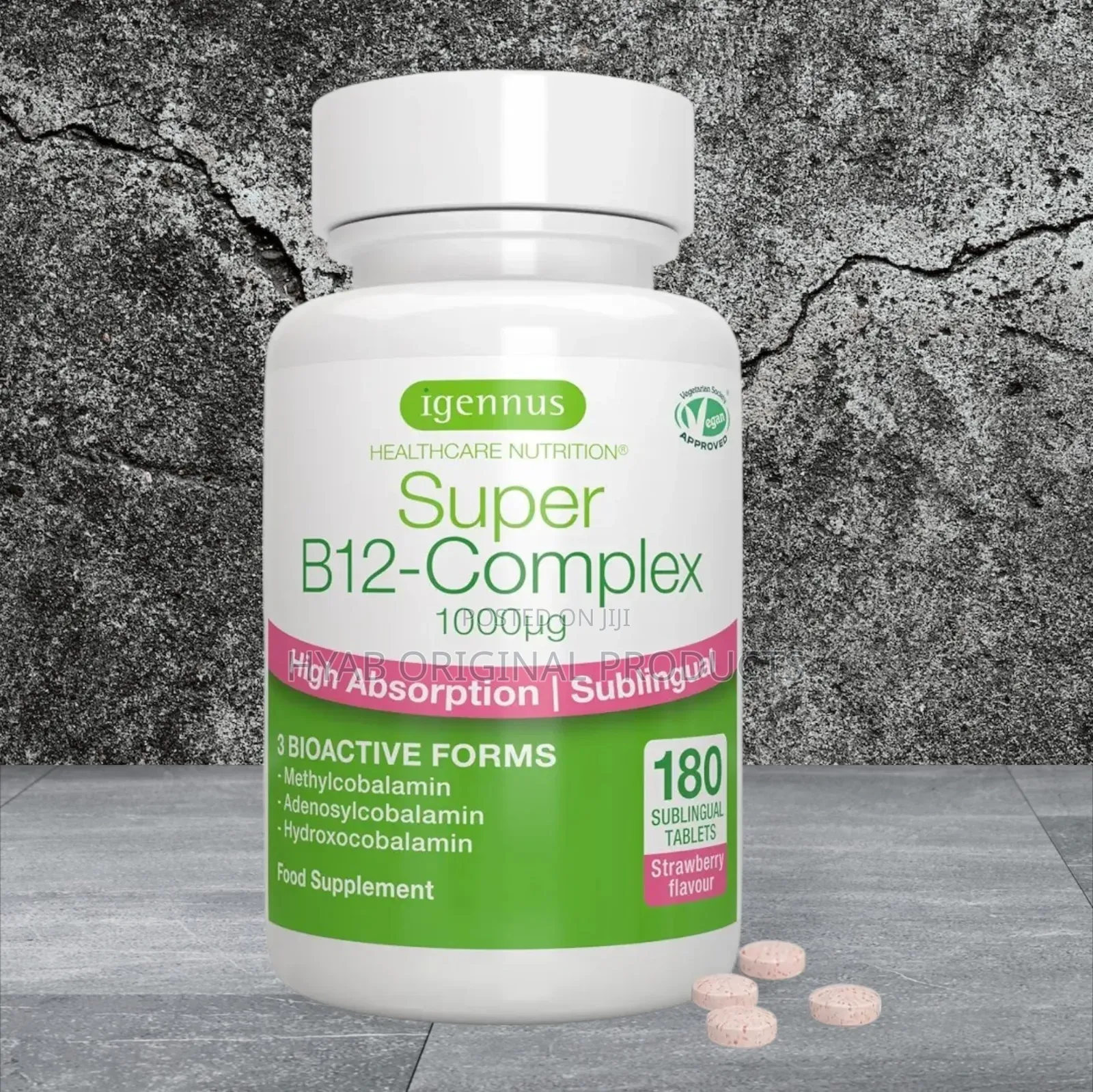Super B12, 1000mcg Sublingual, ,Adenosylcobalamin Hydroxocobalamin,