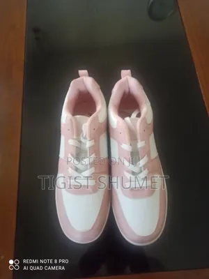 Court Sneakers Pink and White Color