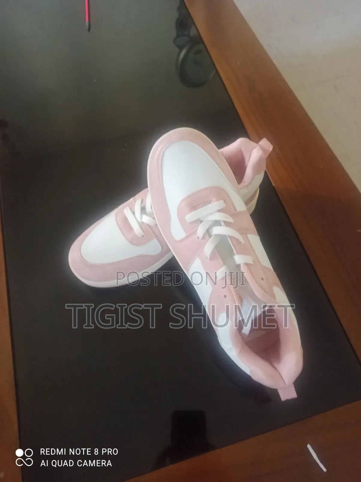 Court Sneakers Pink and White Color