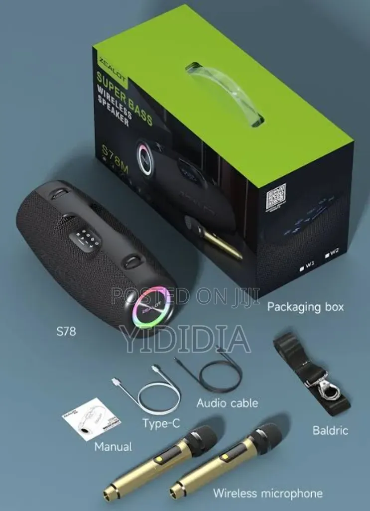 Zealot S78m 120w Karaoke Speaker + Wireless Microphones
