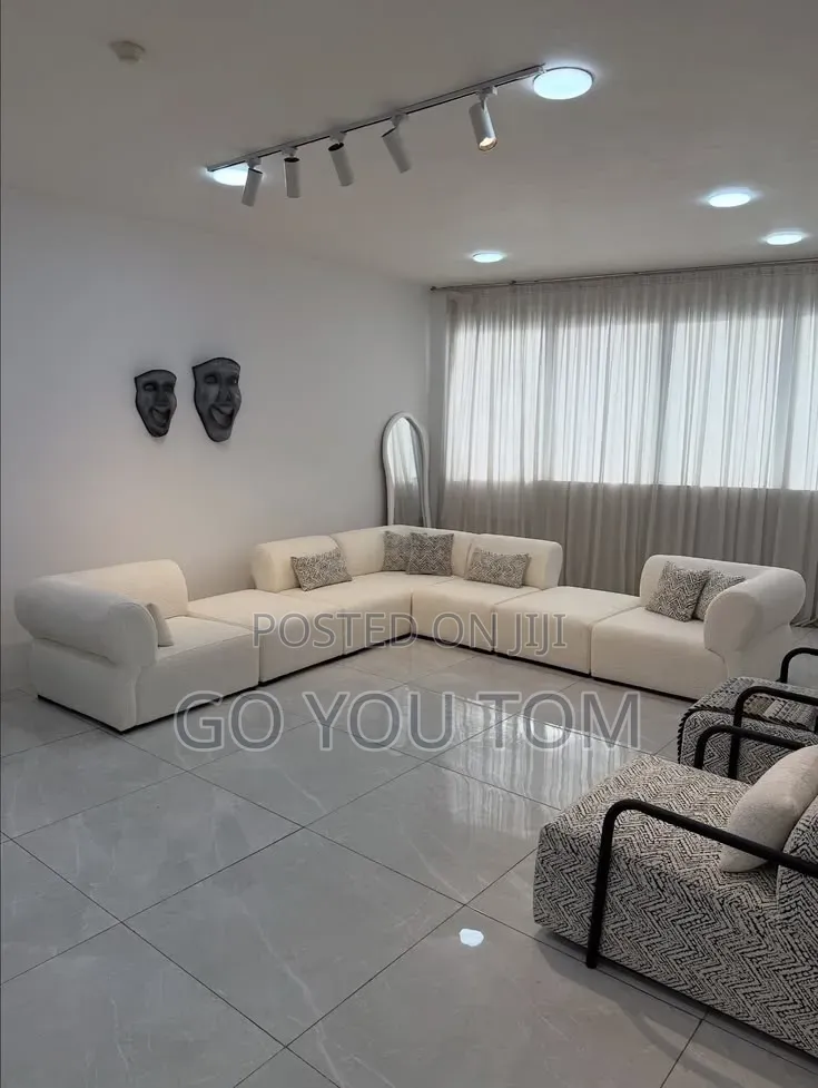 L Shape and Two Single Sofa