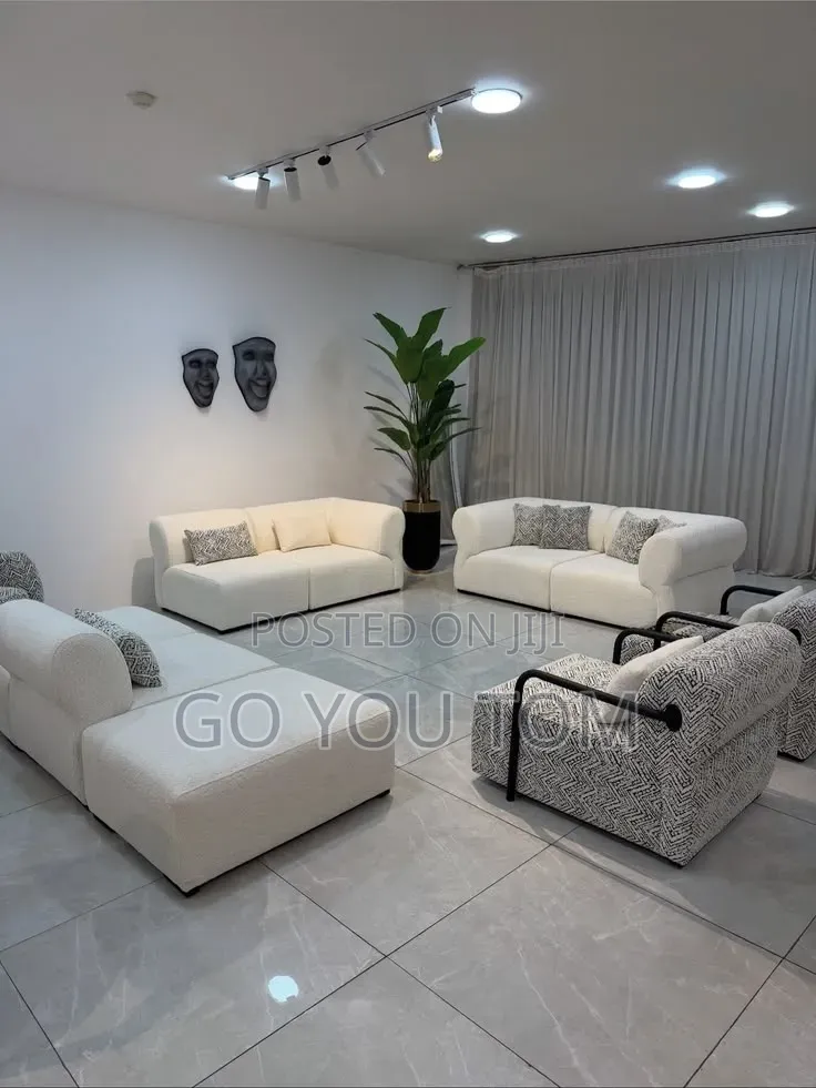L Shape and Two Single Sofa