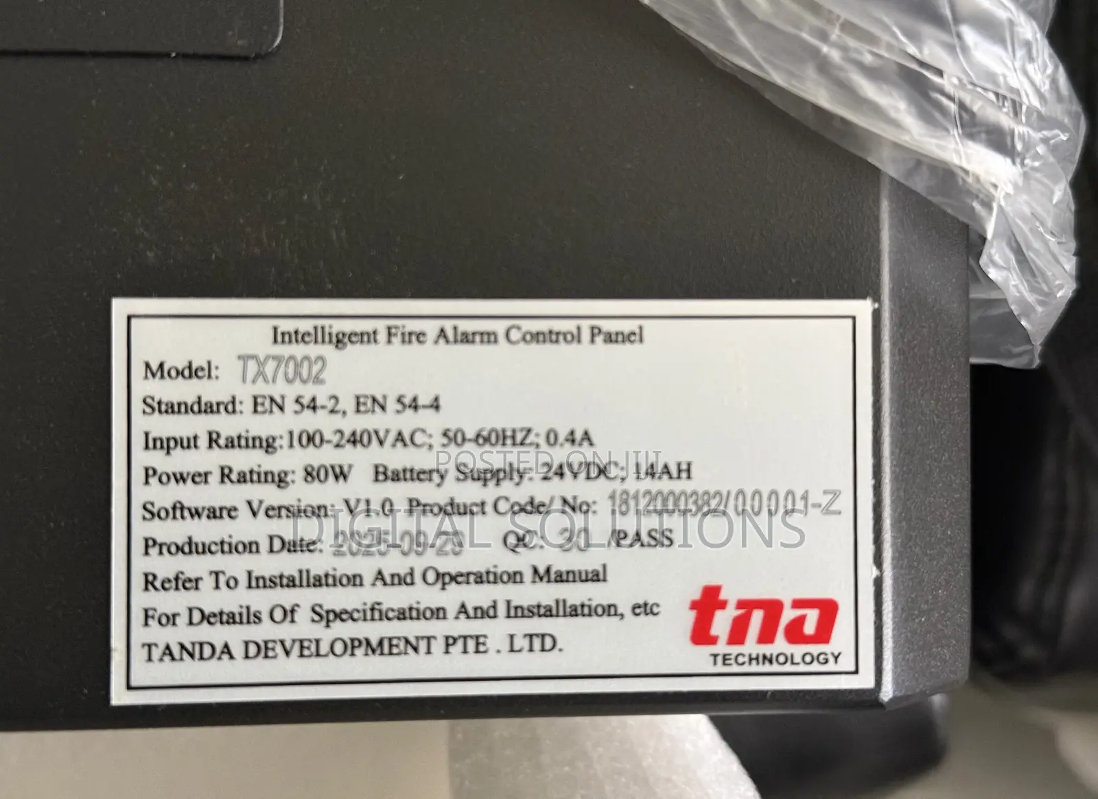 Tx7002 Intelligent Addressable Fire Alarm Control Panel Tanda
