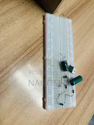 Electronics Breadboard With Two Electrolytic