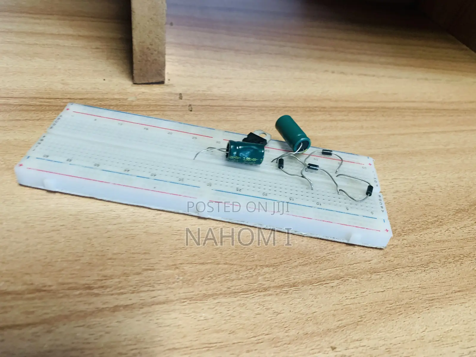 Electronics Breadboard With Two Electrolytic