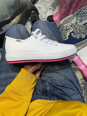 Original Women's White Leather Sneakers – Pink Platform Sole