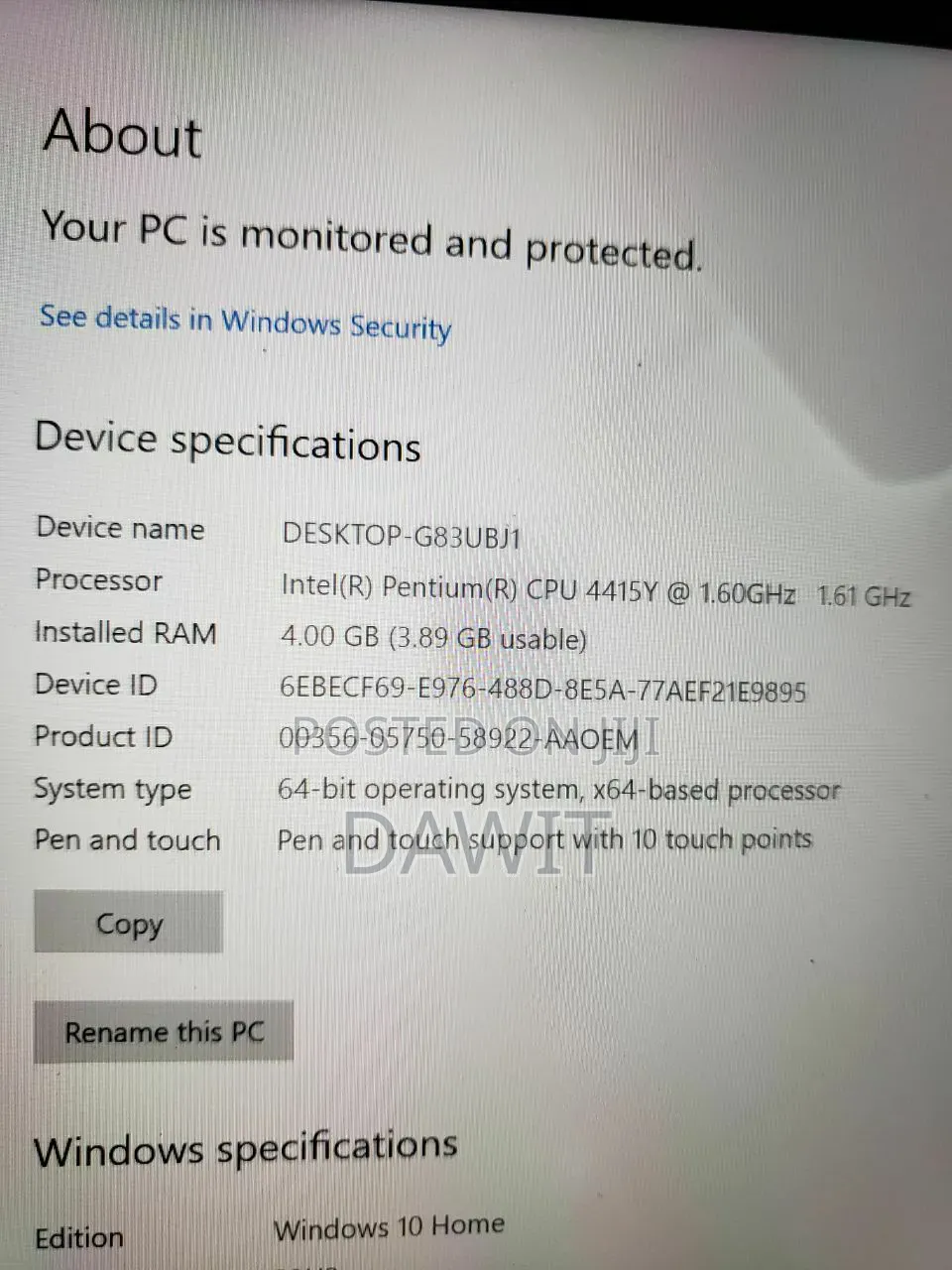 Laptop Microsoft Surface Go 4GB Intel eMMC 60GB